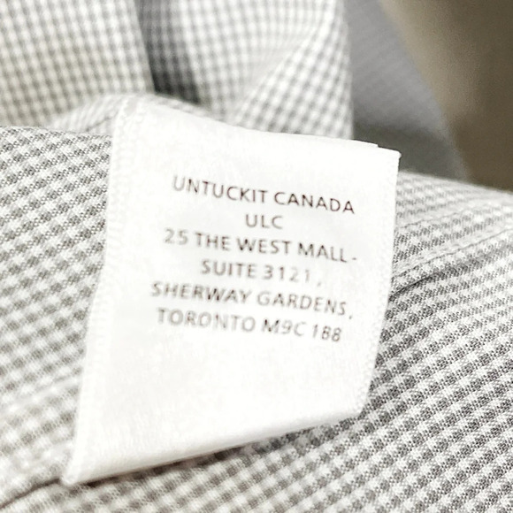 UNTUKit Gargiulo Men’s Gray Checkered Button Down Shirt‎ 100% Cotton Size XXXL - Picture 4 of 8